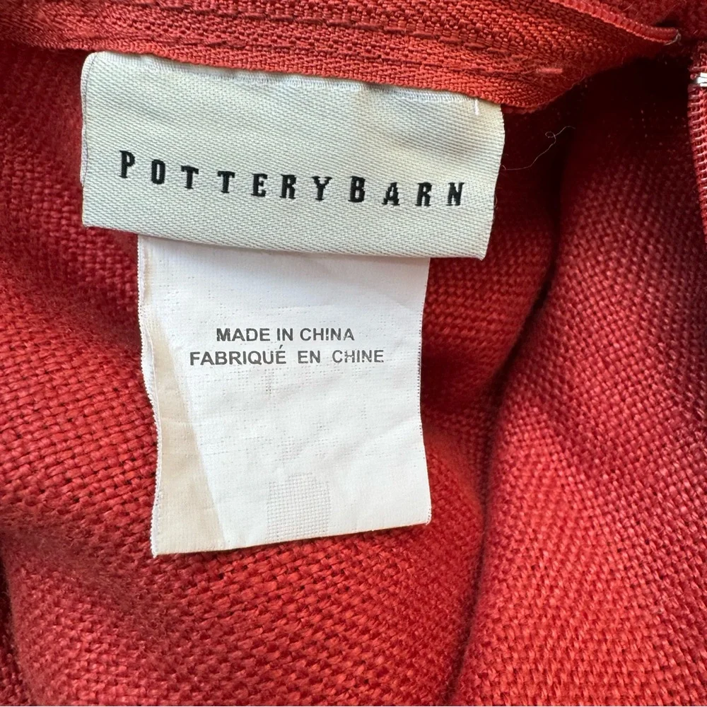 Pottery Barn 100% Linen Jute Braided‎ Trim Pillow Cover 20X20